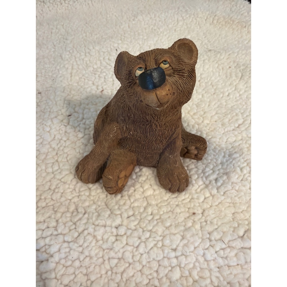 Frumps D&D Studios Resin Bear Figurine Brown Grumpy Whimsical Made in USA 3.5in